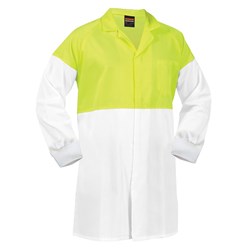 Dustcoat Workzone Lightweight Polycotton Food Industry White/Yellow 76R