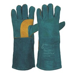 Pyromate® South Paw® Left Hand Pair -Green & Gold Kevlar® Glove Green