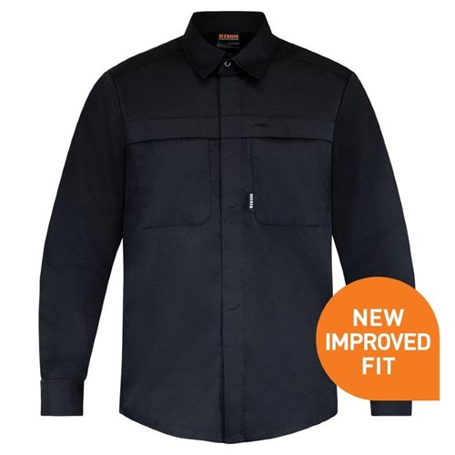 210012BK_1 Shirt Polycotton Black New Improved Fit