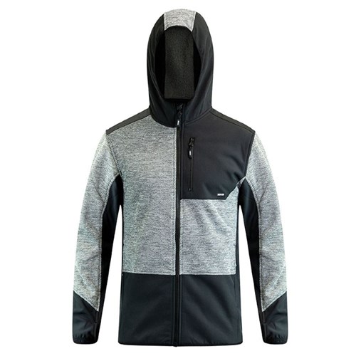 25005GYBK_1 Hooded Sweatshirt Contrast Grey/Black