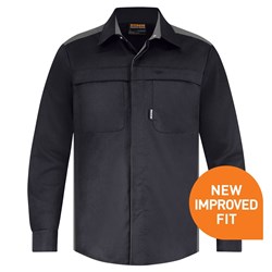 210011BKGY_1 Shirt Polycotton Contrast Black/Grey New Improved Fit