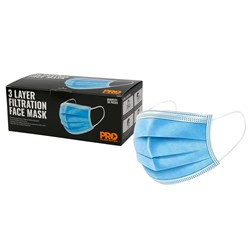 Pro Choice Safety Gear Disposable Face Mask Blue 3 Ply