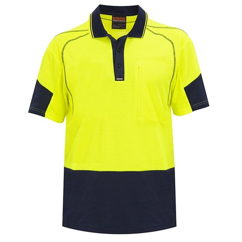 Polo Day Only  Quick-Dry Cotton Backed Yellow/Navy