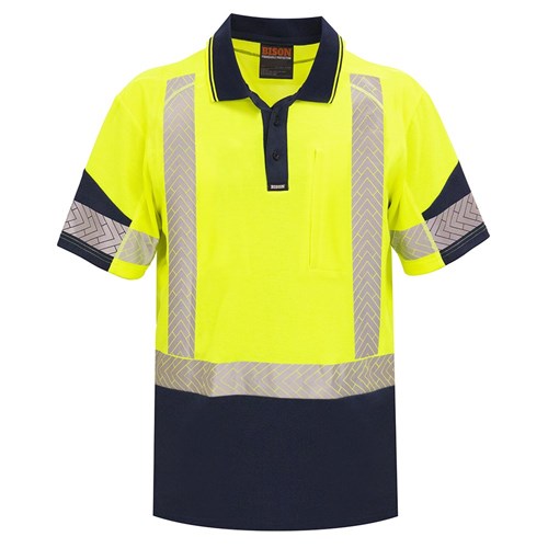 Polo Day/Night  Quick-Dry Cotton Backed Yellow/Navy