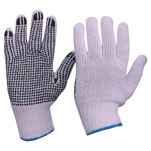 Knitted Poly/Cotton With PVC Dots Gloves