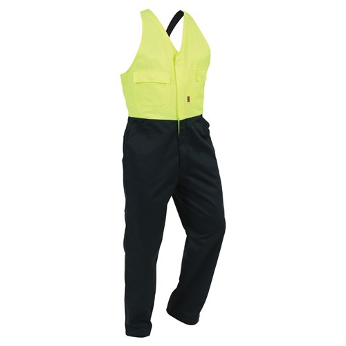 Overall Workzone Easy Action Polycotton Zip Spruce/Yellow (EDZPC)