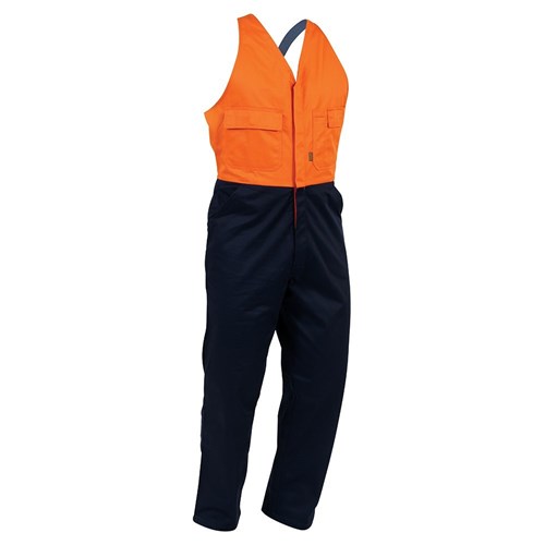 Overall Workzone Easy Action Domed Cotton Contrast Orange/Navy (EDDCO)