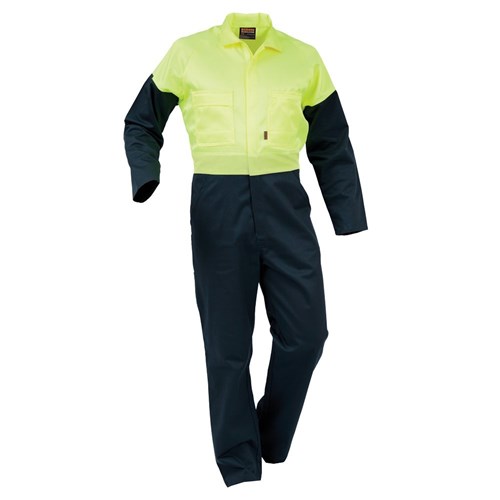 Overall Workzone Day Only Polycotton Zip Spruce/Yellow (DOPPC)
