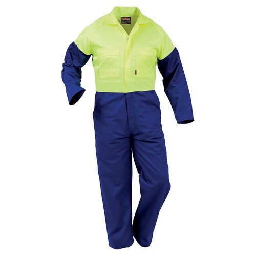 Overall Workzone Day Only Polycotton Zip Royal Blue/Yellow (DOPPC)