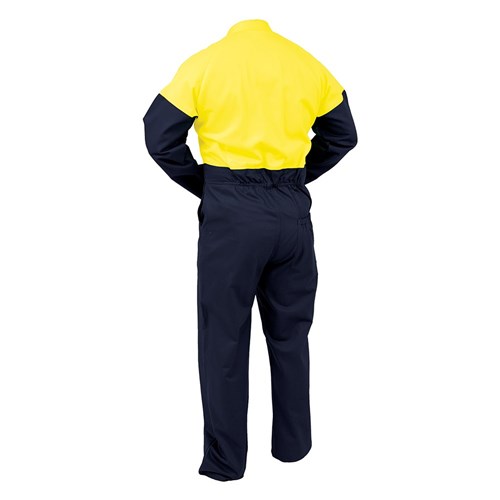 Overall Workzone Day Only Cotton Zip Yellow/Navy (DOPCO)