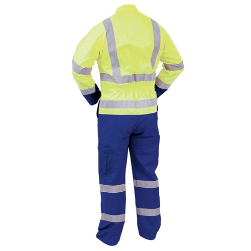Overall Workzone Day/Night  Polycotton Zip Royal Blue/Yellow (TTPPCLT)