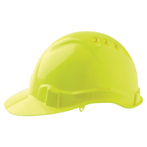 HARD HAT VENTED 6 POINT - FLURO YELLOW