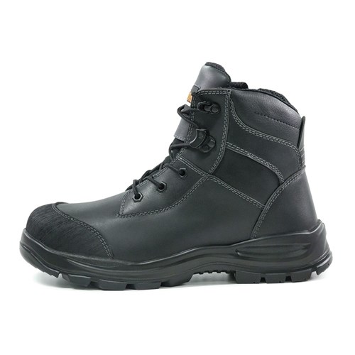 TOR Zip Side Lace Up Safety Boot Black