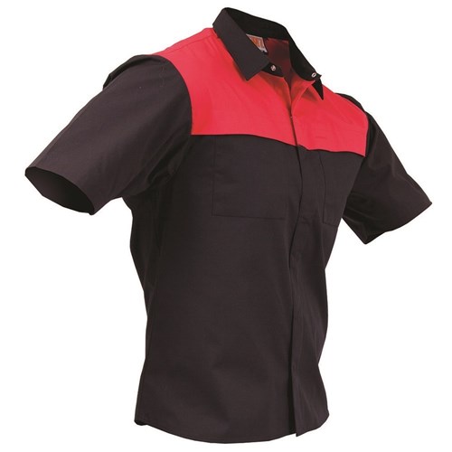 Shirt 170gsm Polycotton Contrast Black/Red
