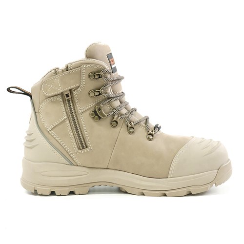 XT Zip Side Lace Up Safety Boot Stone