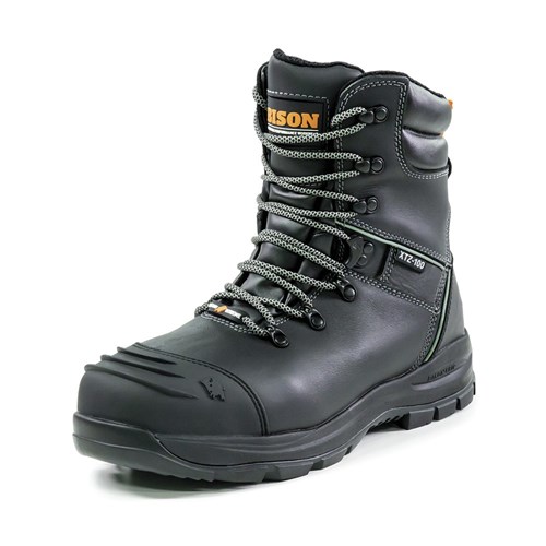 XT High Leg Zip Side Lace Up Safety Boot Black